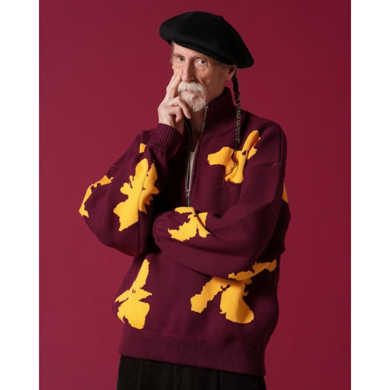 AMBERGLEAM バイカラーハーフジップセーター AMBERGLEAM BICOLOR HALF ZIP SWEATER / 2colors | FLATBUSH（フラット