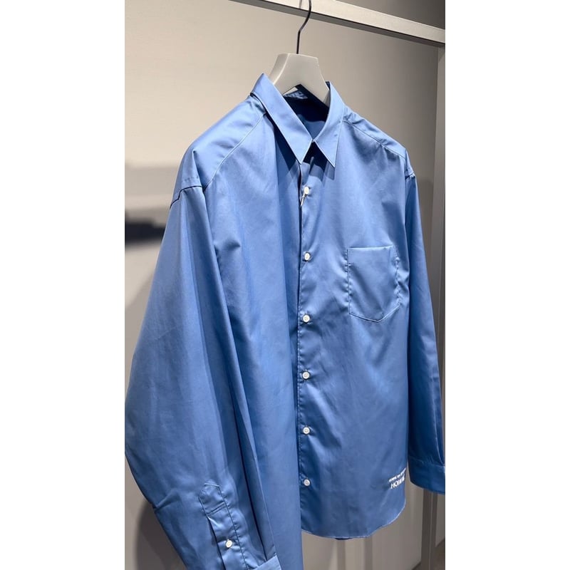 COMME des GARCONS HOMME 綿ブロードロゴ刺繍 ブルー M COMME