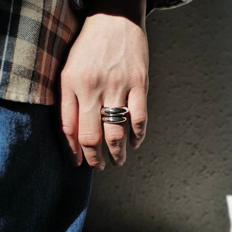 XOLO＊double puff ring＊ SILVER925＊L 18-19 XOLO JEWELRY Double Puff Ring | MAROON