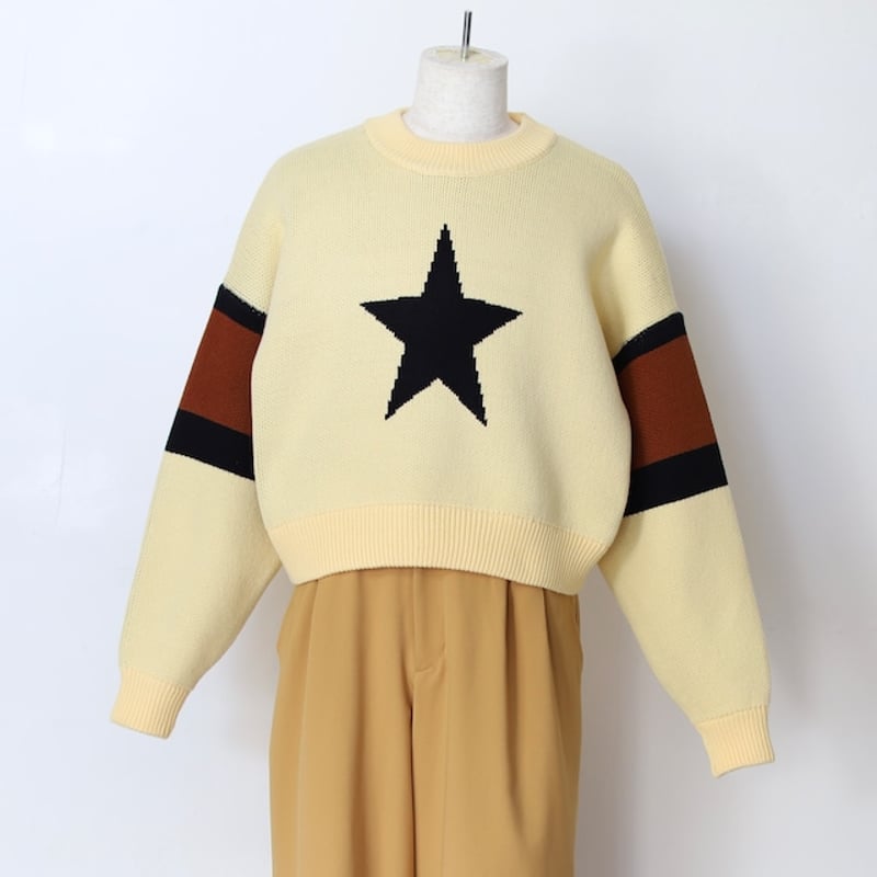 スターウォームセーター　ブラック　M AMBERGLEAM Star Warm Sweater スターウォームセーター Black/Vanilla M/XL