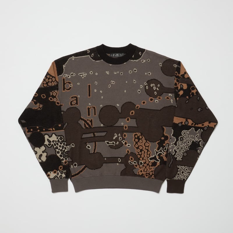 BAL JACQUARD COTTON CREWNECK SWEATER | MAROON