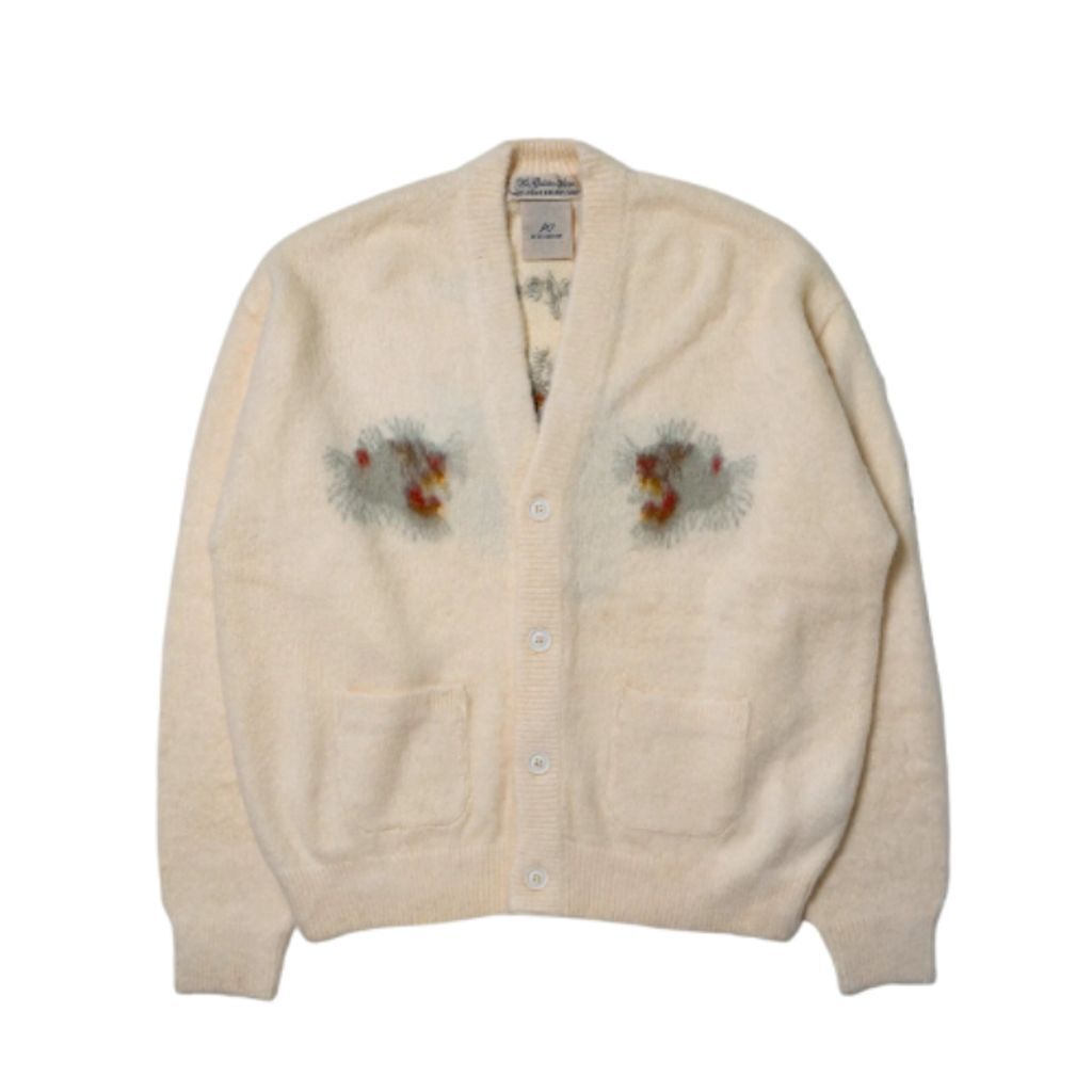 REMI RELIEF 起毛ニットカーデ(虎スカ柄) | MAROON