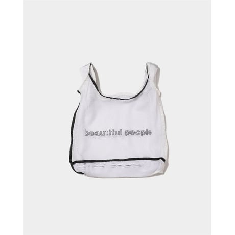 beautiful people contour logo flip mesh bag