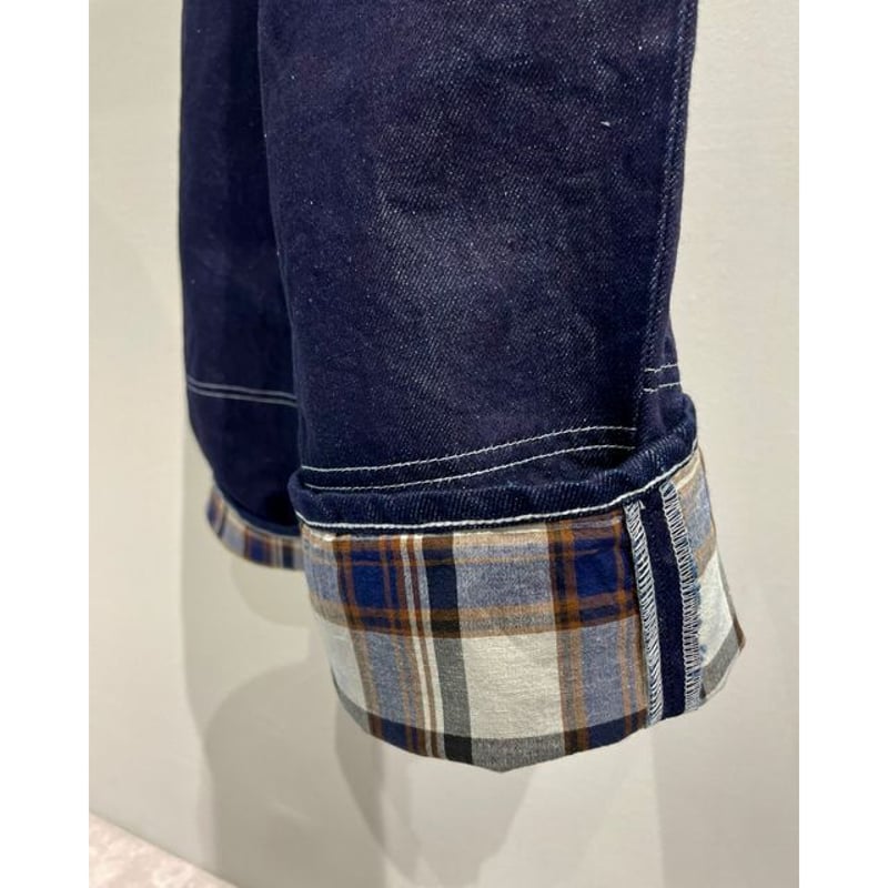 COMME des GARCONS HOMME コットンリネン デニムパンツ | MAROON 