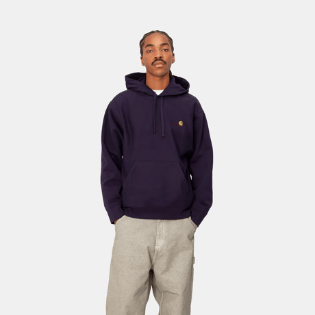 CARHARTT WIP HOODED AMERICAN SCRIPT SWEATSHIRT - Cassis