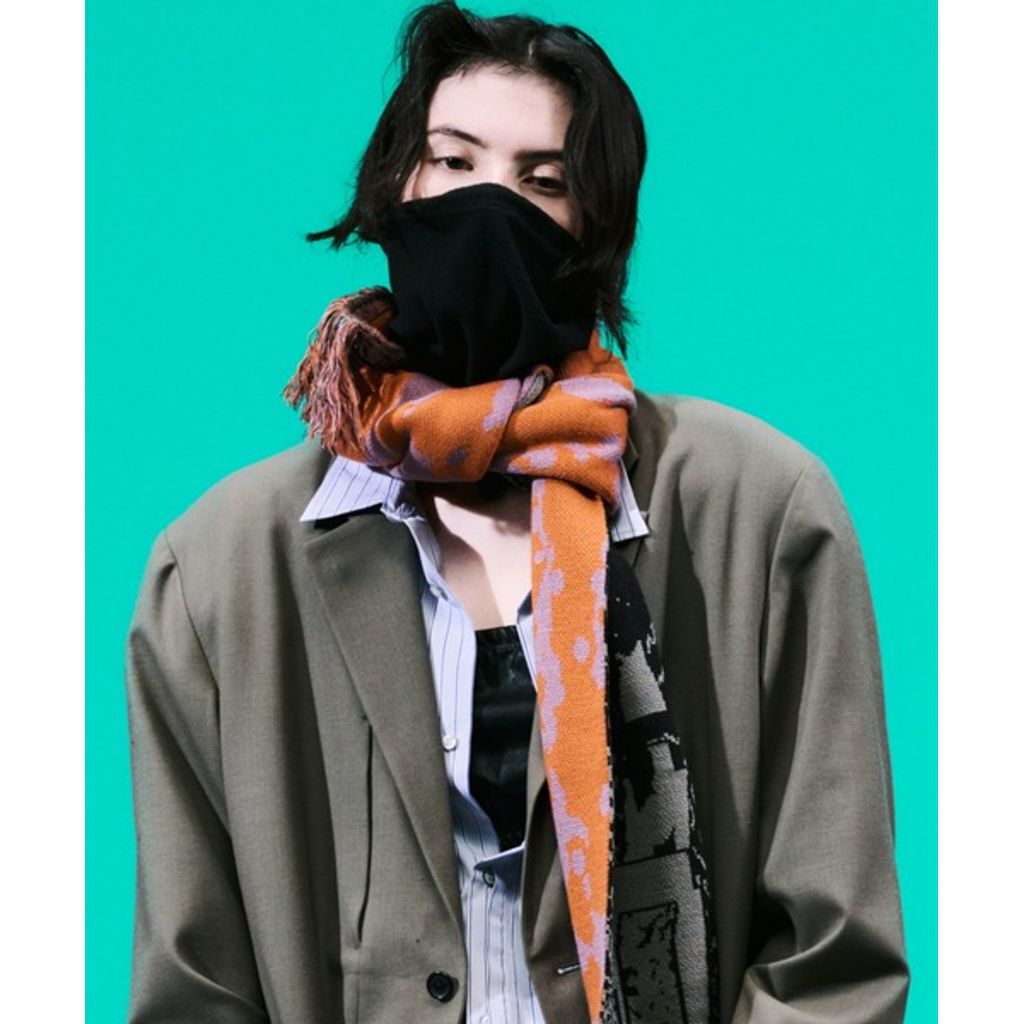 予約商品】BAL JACQUARD KNIT SOCCER SCARF | MAROON