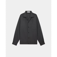 marka 2/60 Wool Tropical Melange / Open Collar L/S Shirt With Hem Tab
