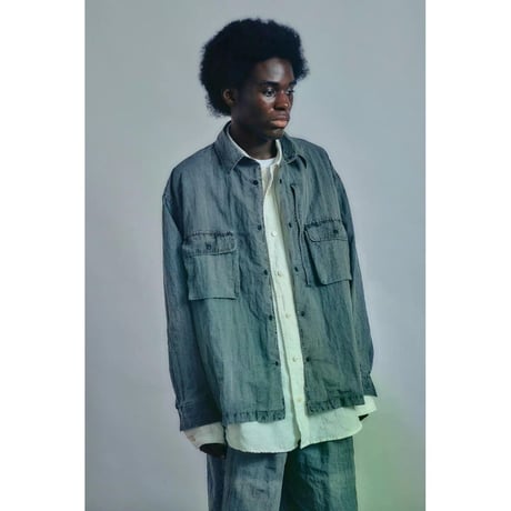 is-ness Pigment-Dyed long-Sleeve Shirt