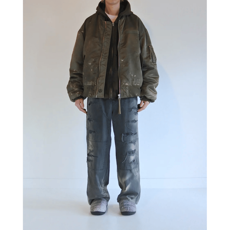 ANACHRONORM AN395 DIRTY NYLON MA-1 OLIVE | MAROON