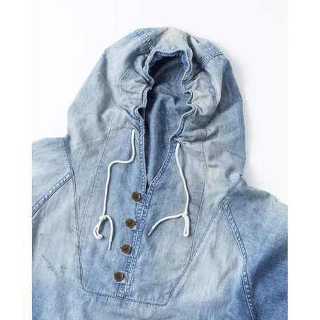 ANACHRONORM  AGING UTILITY DENIM ANORAK PULLOVER INDIGO