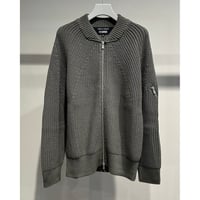 COMME des GARCONS HOMME BATONER W-NAME WOOL KNIT ZIP CARDIGAN（KAHKI）