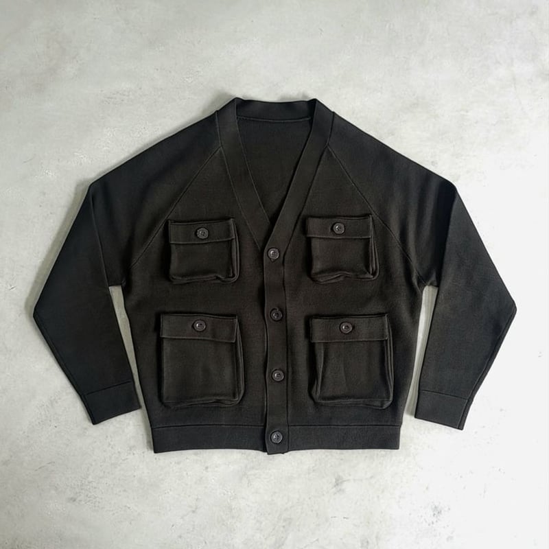 VOO × AMBERGLEAM Fisherman Knit Cardigan | MAROON 