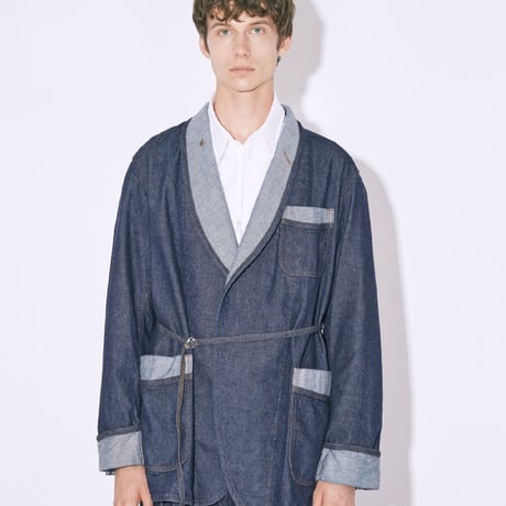 beautiful people left hand twill smoking denim jacket