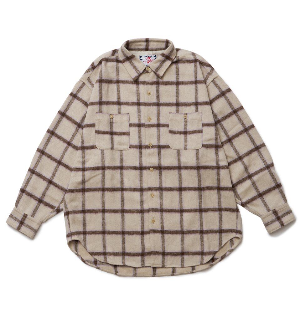 SON OF THE CHEESE Shaggy Check Shirt | MAROON