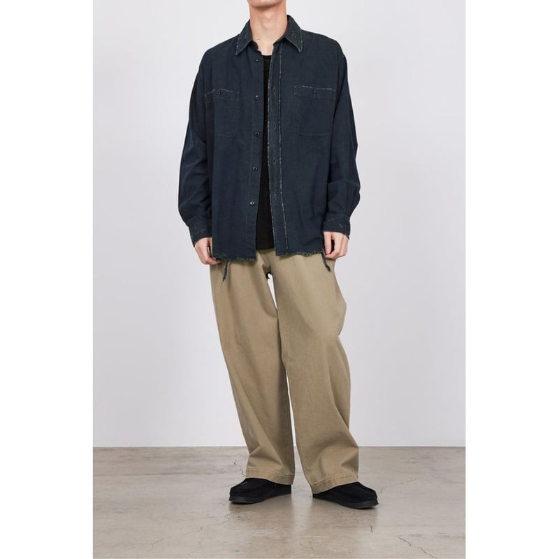 MARKA ORGANIC COTTON CHAMBRAY DAMAGE SHIRT | MA