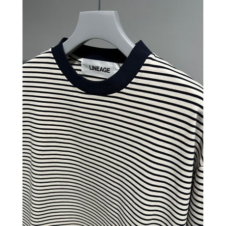 【MADE IN JAPAN】LINEAGE BALLON NATURAL BORDER TEE（NATURAL）