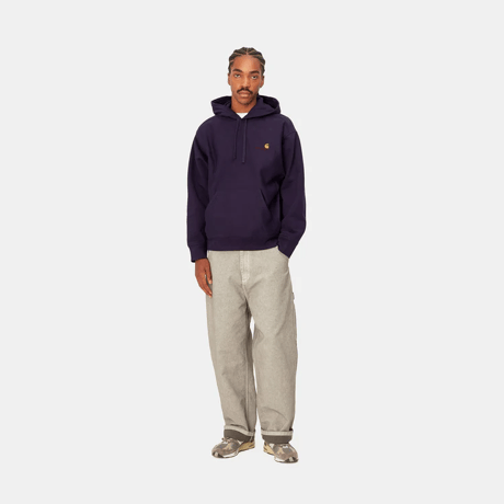 CARHARTT WIP HOODED AMERICAN SCRIPT SWEATSHIRT - Cassis