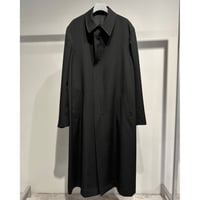 Y's for men WOOL GABARDINE COAT WITH STAND FRONT COLLAR
