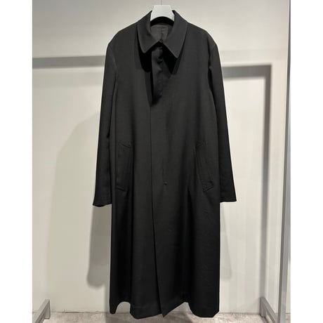 Y's for men WOOL GABARDINE COAT WITH STAND FRONT COLLAR