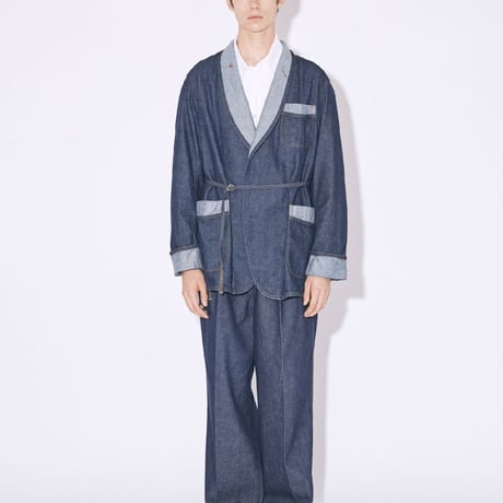 beautiful people left hand twill smoking denim jacket