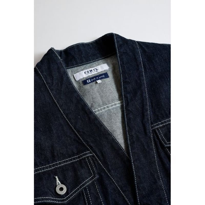 FDMTL DENIM HAORI JACKET RINSE | MAROON FDMTL DENIM HAORI JACKET RINSE | MAROON