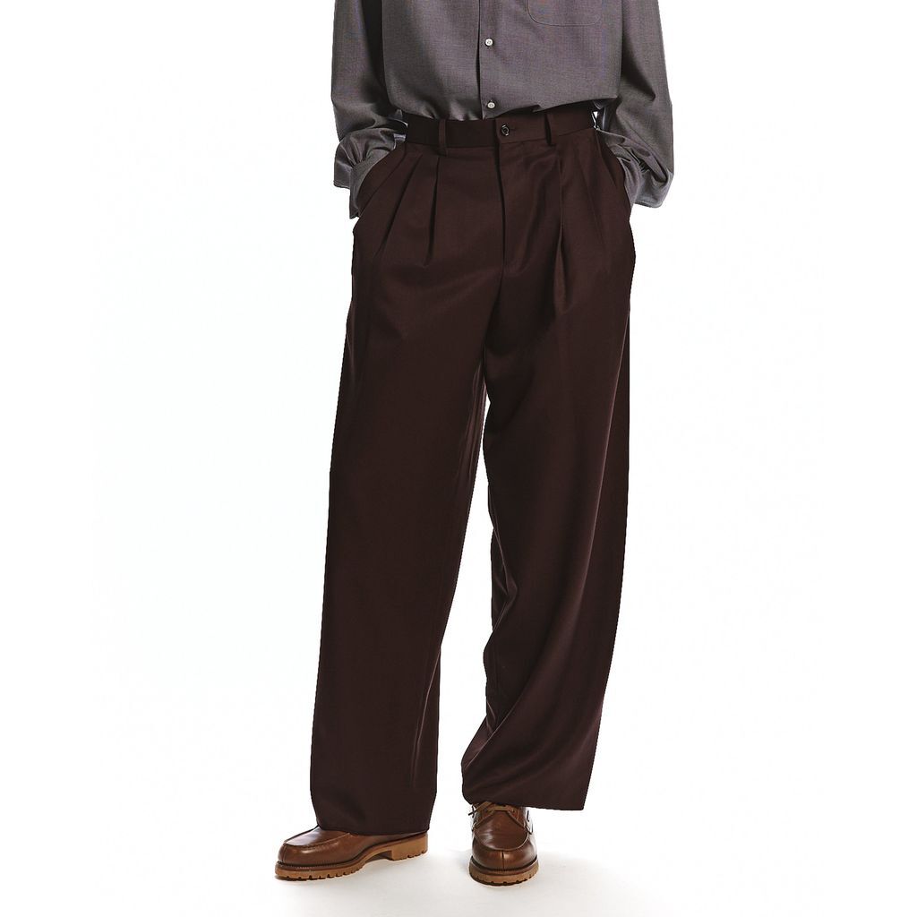 MARKAWARE SUPER 160's WOOL GABARDINE TRIPLE PL