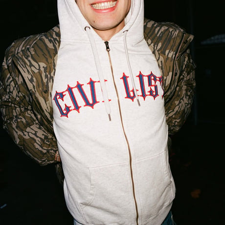 Civilist Spike Zip Hood - Heather Grey