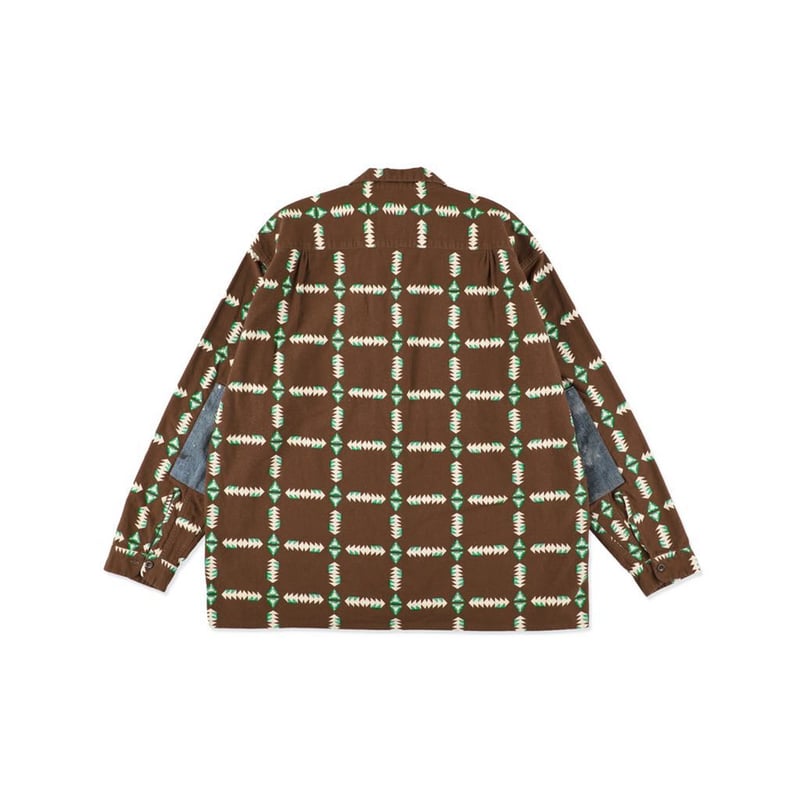 BOW WOW NAVAJO PRINT FLANNEL SHIRT AGED | MAROON