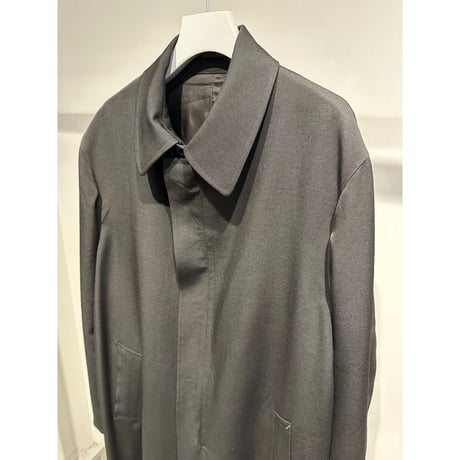 Y's for men WOOL GABARDINE COAT WITH STAND FRONT COLLAR