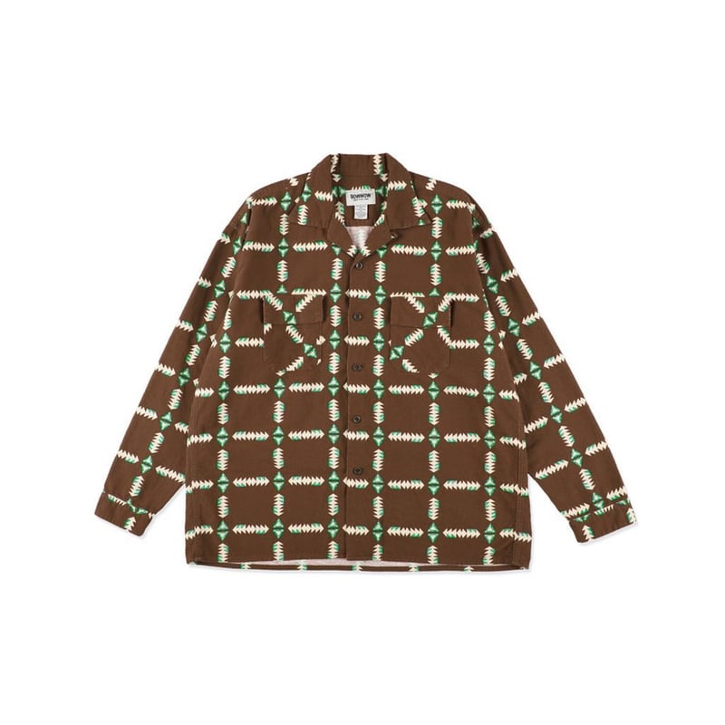 BOW WOW NAVAJO PRINT FLANNEL SHIRT AGED | MAROON