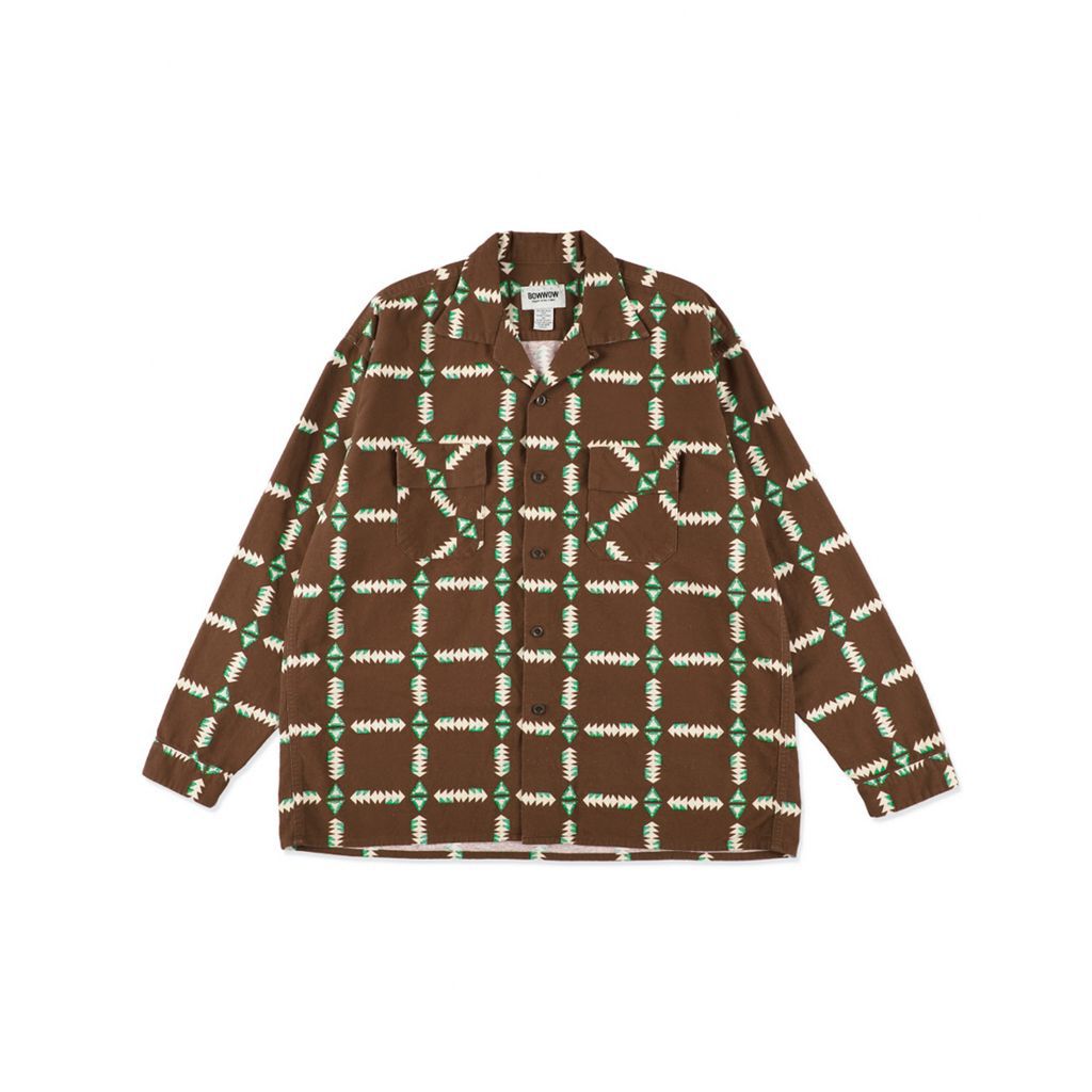 BOW WOW NAVAJO PRINT FLANNEL SHIRT AGED | MAROON