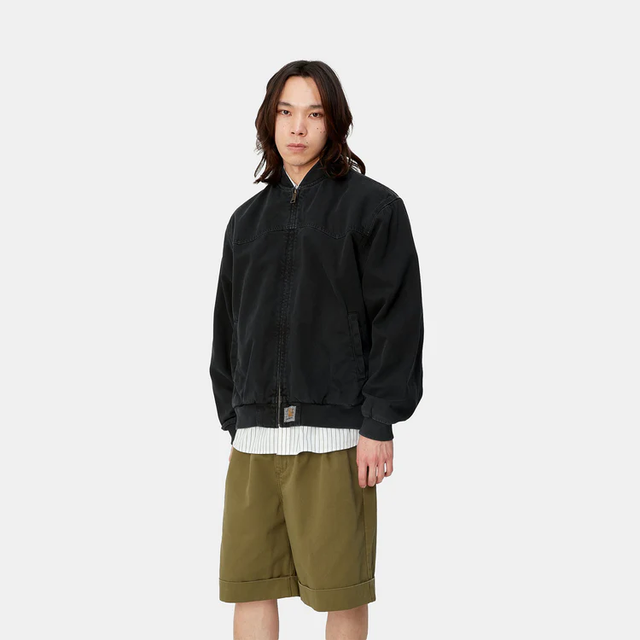 CARHARTT WIP OG SANTA FE BOMBER - Black (stone CARHARTT WIP OG SANTA FE BOMBER - Black (stone