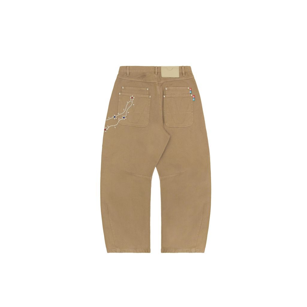 VANDY THE PINK Cotton Twill Stud Pants | MAROON
