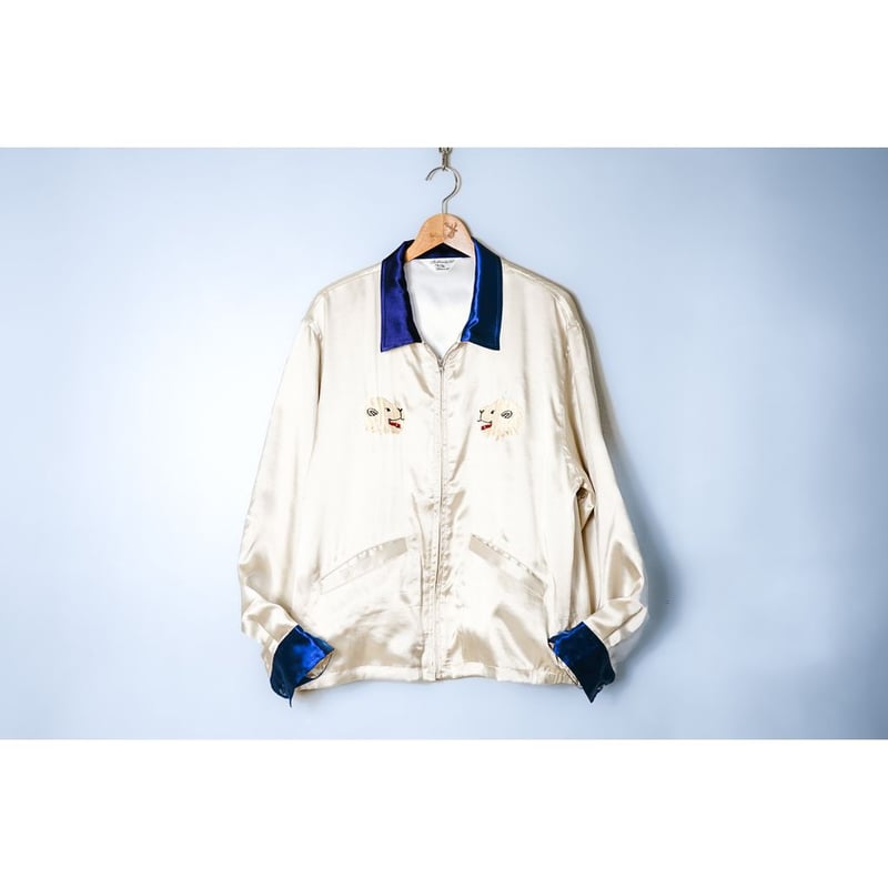 ANDFAMILYS SOUVENIR SATIN JACKET-白熊- | MAROON