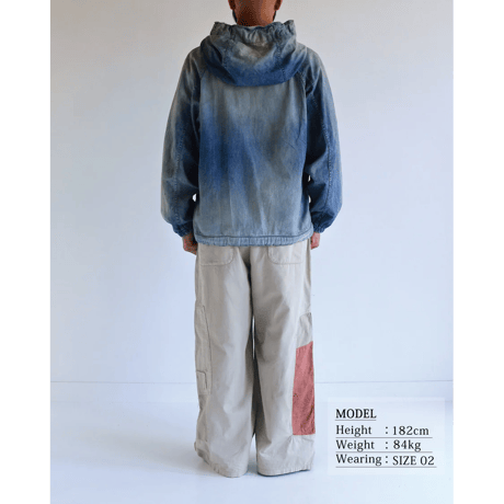 ANACHRONORM  AGING UTILITY DENIM ANORAK PULLOVER INDIGO