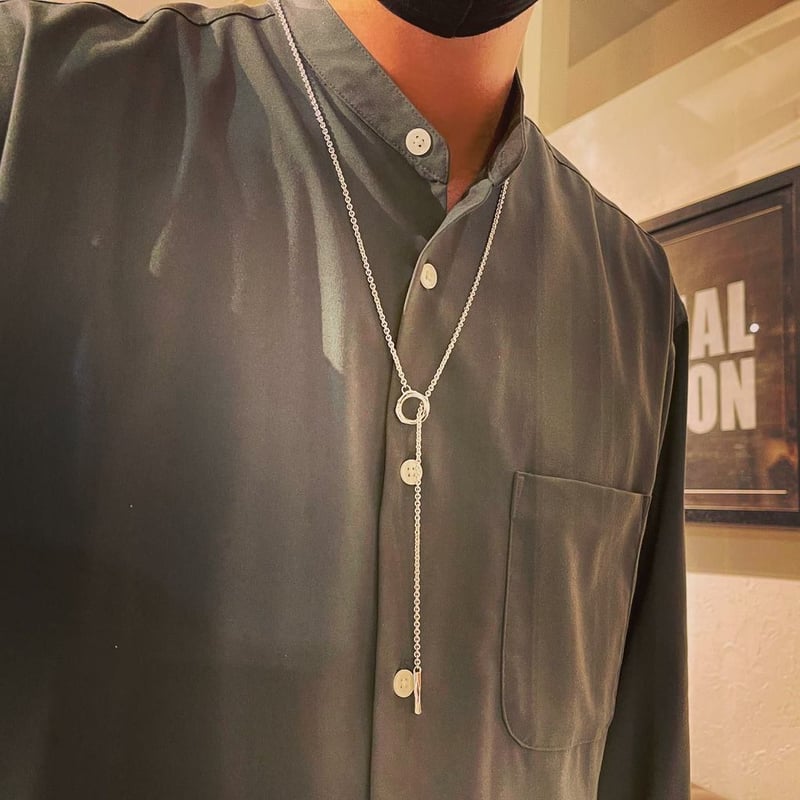 GARNI ガルニ クロッケリー Y字シルバーチェーンネックレス