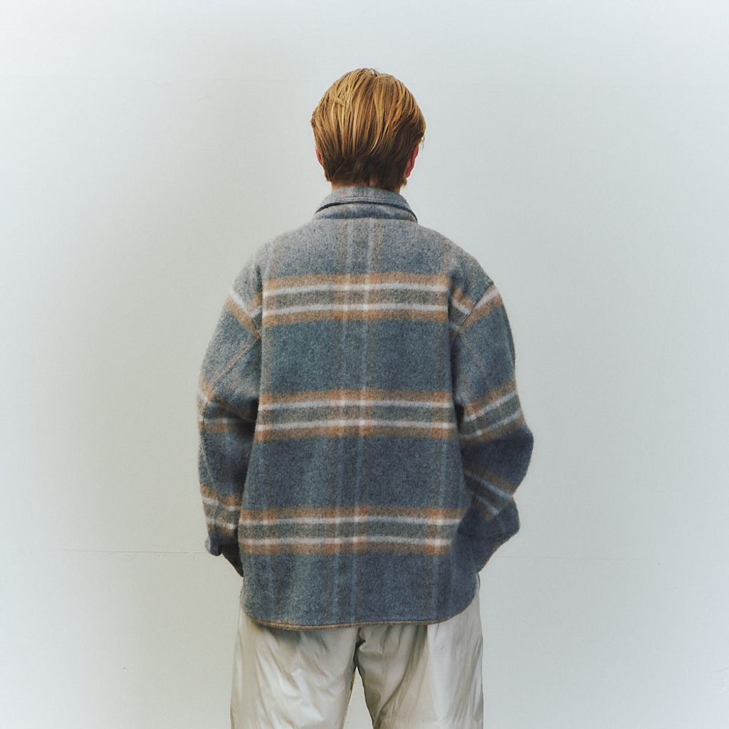 is-ness MOHAIR SHIRT JACKET | MAROON