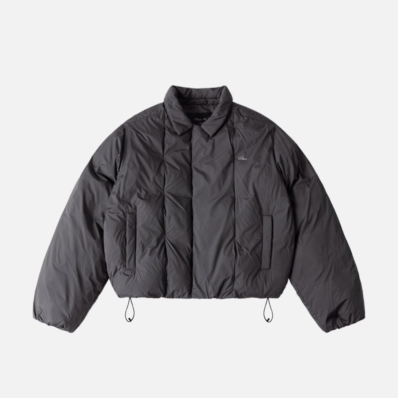 Dime Pleated Puffer (Charcoal) | MAROON