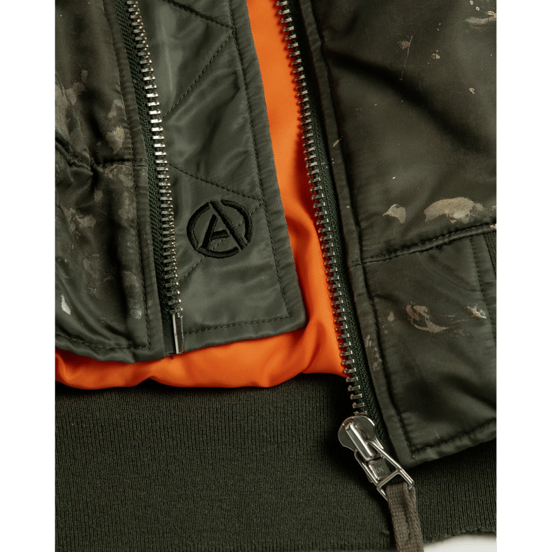 ANACHRONORM AN395 DIRTY NYLON MA-1 OLIVE | MAROON