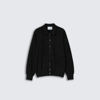 MAGIC STICK COLLARED KNIT MAFIA SHIRT (BLACK)