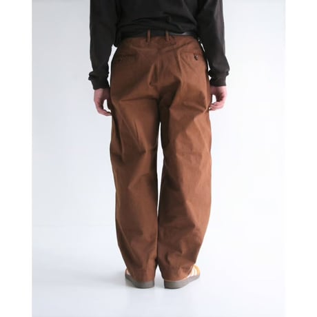 ANACHRONORM NM-TR04 STANDARD TUCK WIDE TROUSERS BROWN