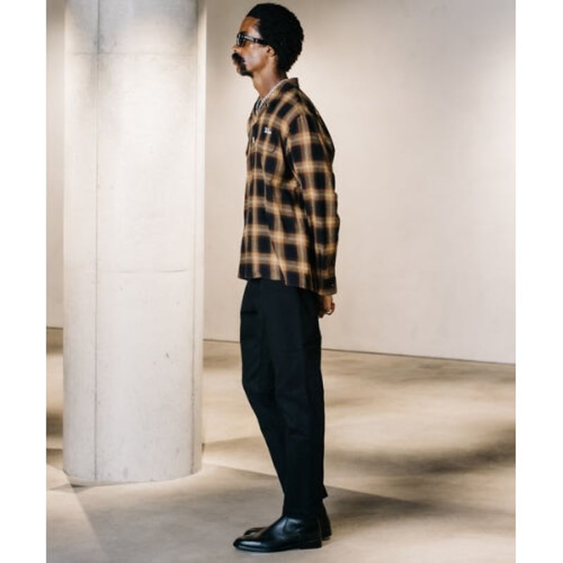 CRIMIE OMBRE CHECK LONG SLEEVE SHIRT | MAROON