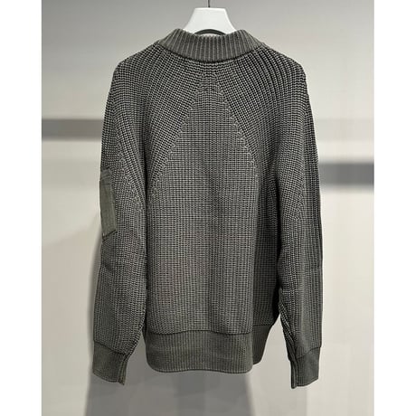 COMME des GARCONS HOMME BATONER W-NAME WOOL KNIT ZIP CARDIGAN（KAHKI）