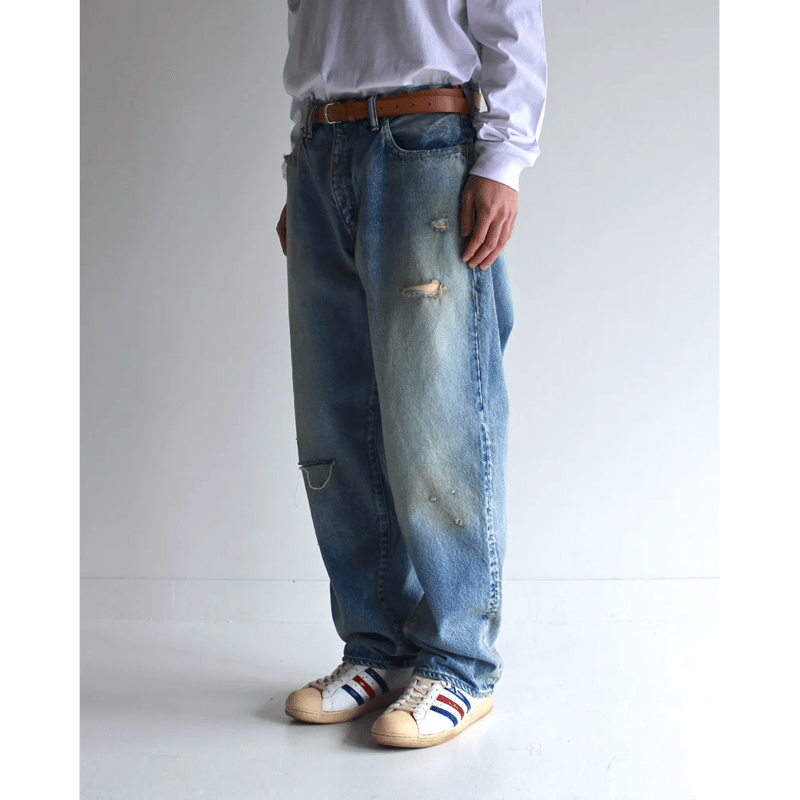 ANACHRONORM ヒッコリー　ワイドパンツ　36 ANACHRONORM ヒッコリー ワイドパンツ 36