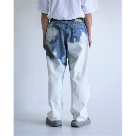 ANACHRONORM  AN286 BLEACH DESIGN 80's WIDE DENIM PANTS INDIGO