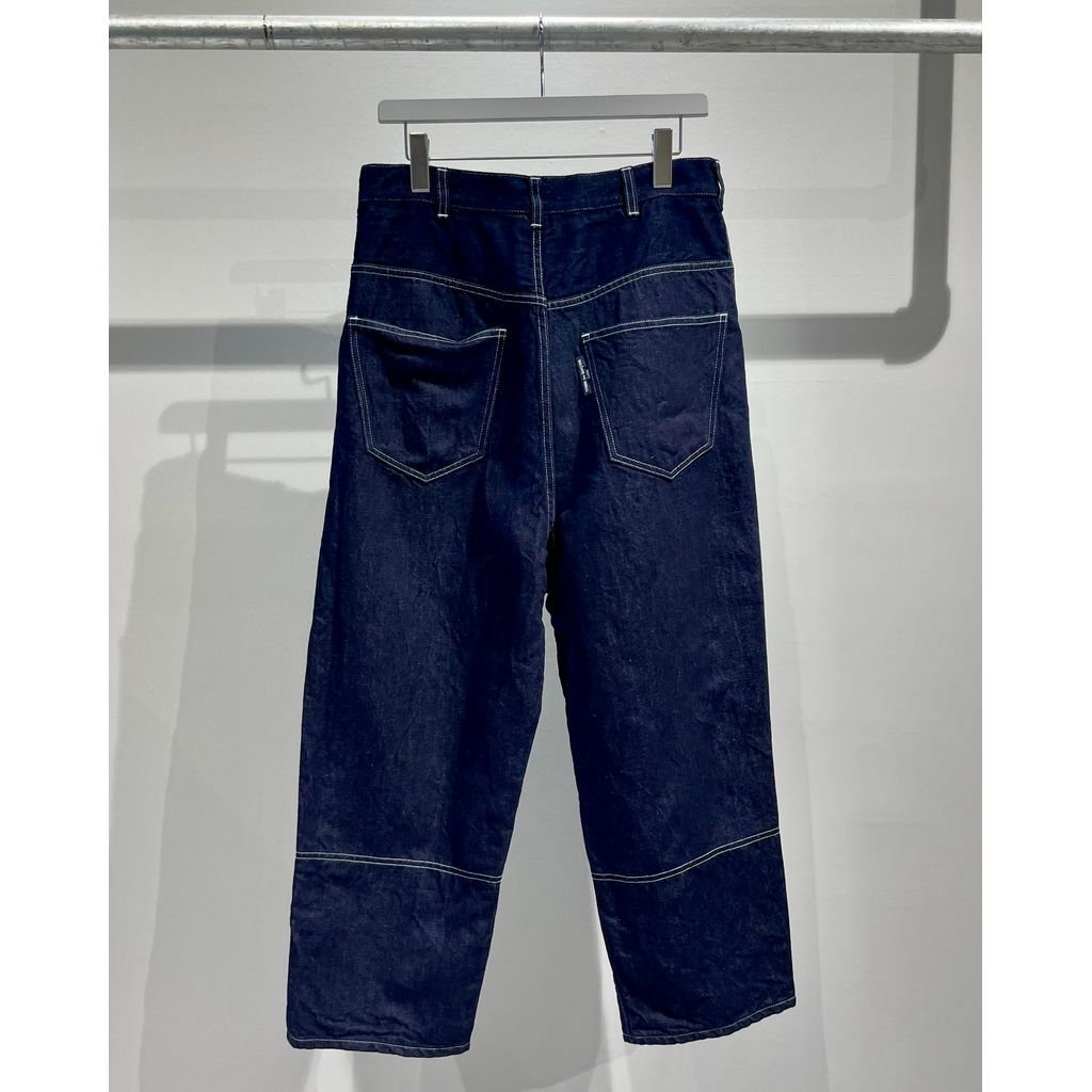 COMME des GARCONS HOMME コットンリネン デニムパンツ | MAROON