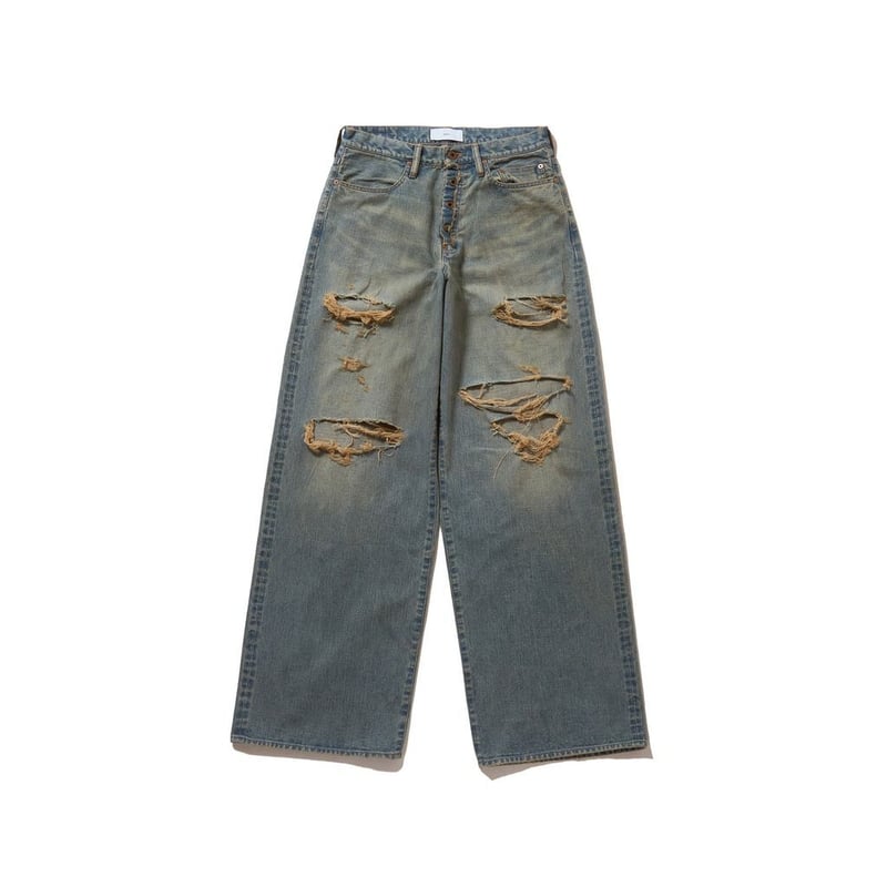 SUGARHILL DAMAGED MODERN DENIM PANTS WIDE CUT
