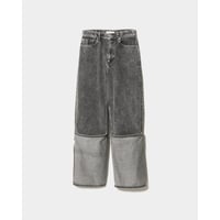 beautiful people selvedge denim flip hem pants blk bleach