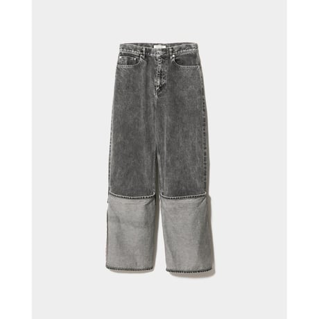 beautiful people selvedge denim flip hem pants blk bleach