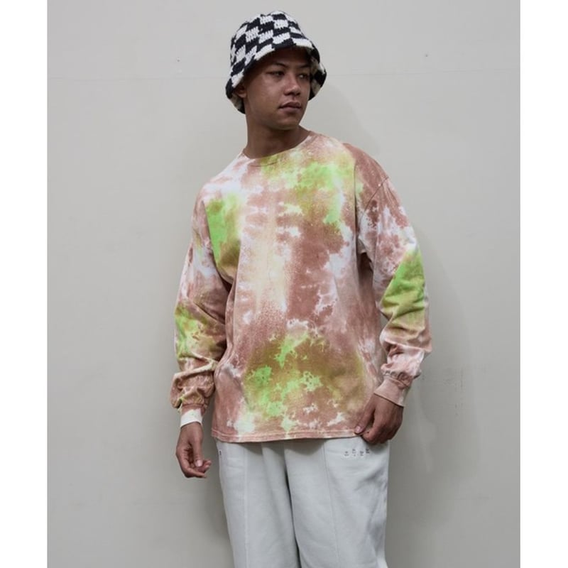 美品 baloriginal ロングスリーブ 長袖 タイダイ染 yukidye BAL LOGO TIE DYE LS TEE by YUKIDYE | MAROON